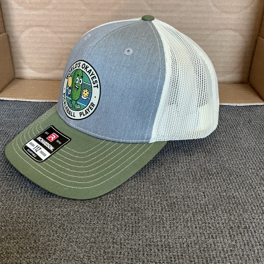 Pickleball - Richardson 112 SnapBack mesh trucker hat olive gray birch - Picture 3 of 5